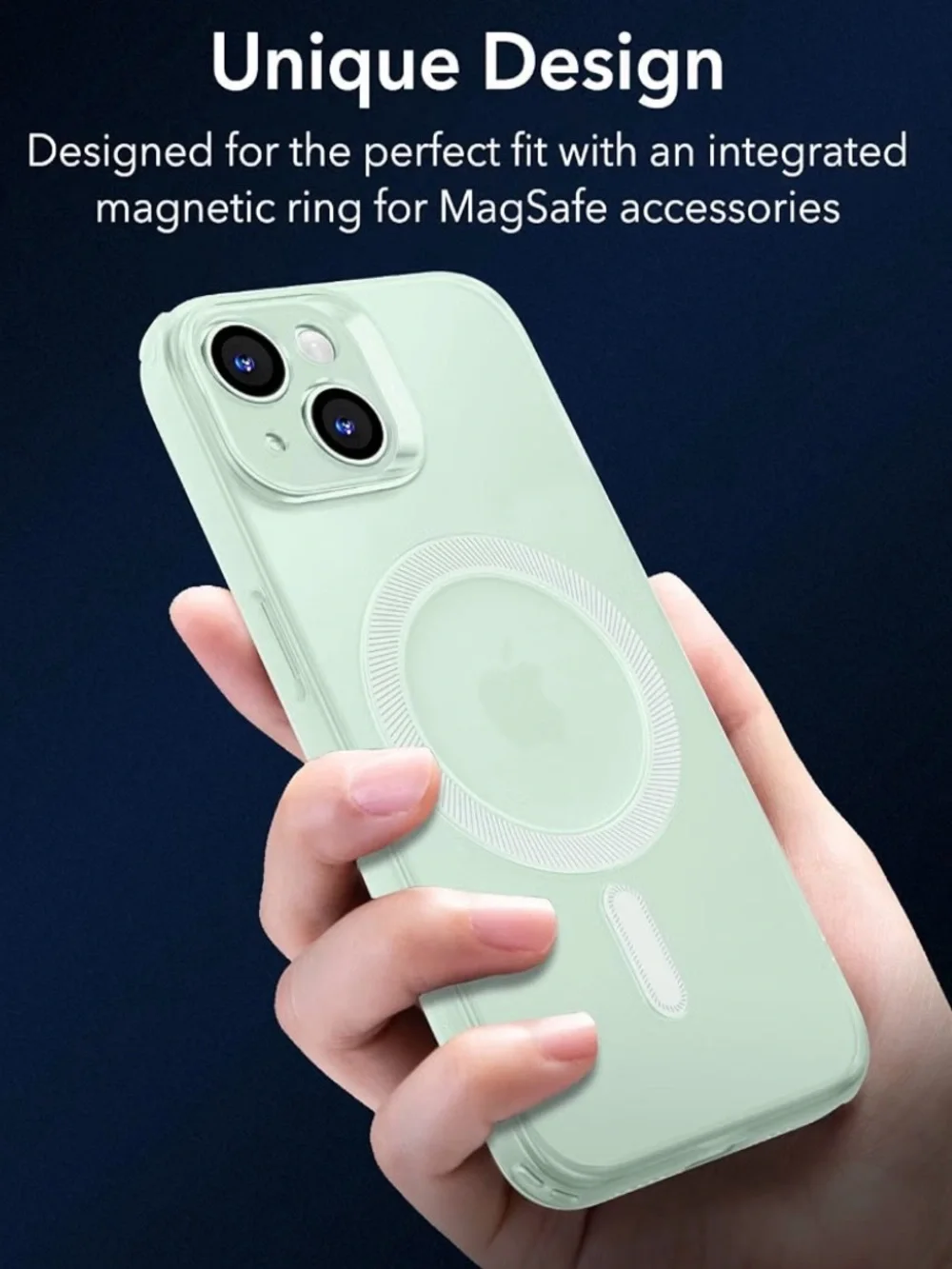 Frosted Green Magnetic Phone Case for iPhone 15 Plus